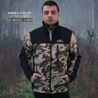 Siber Outdoor Premium SOFTSHELL CEKET CAMO/SİYAH